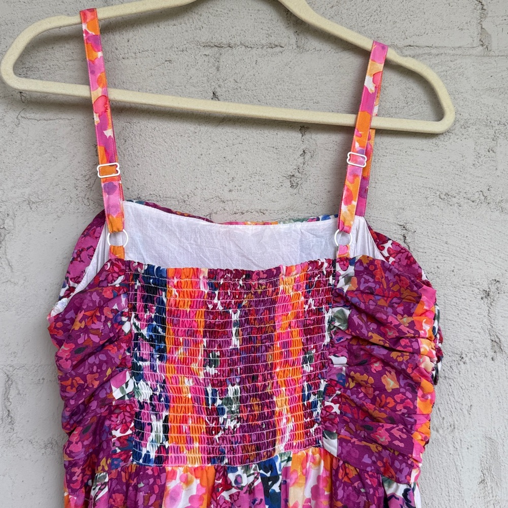 French Connection Carrie Era Tiered Floral Striped Midi Sundress Dress Size 8 - Picture 8 of 14